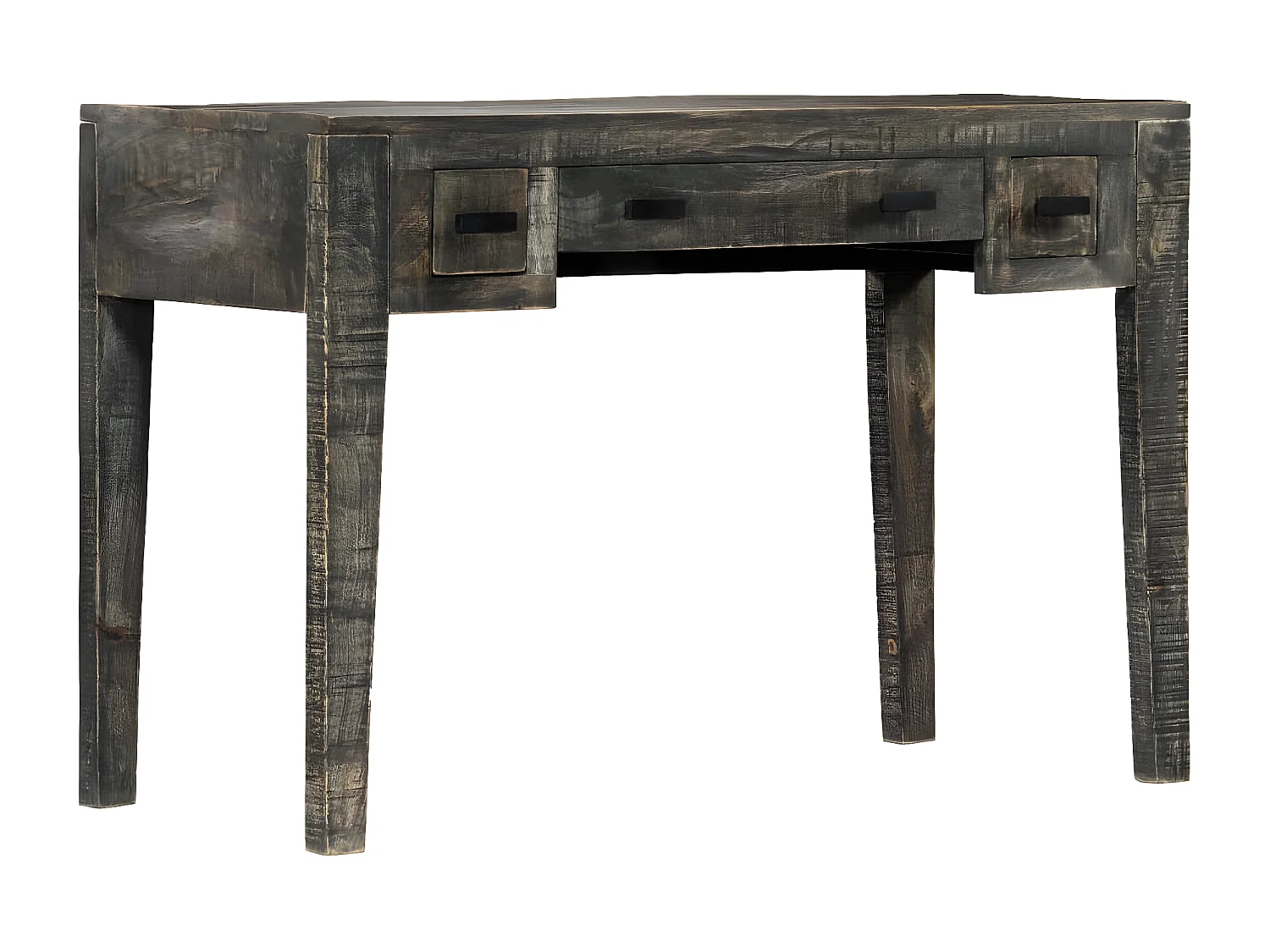 Bureau Noir 110 x 50 x 75 cm Bois de manguier massif