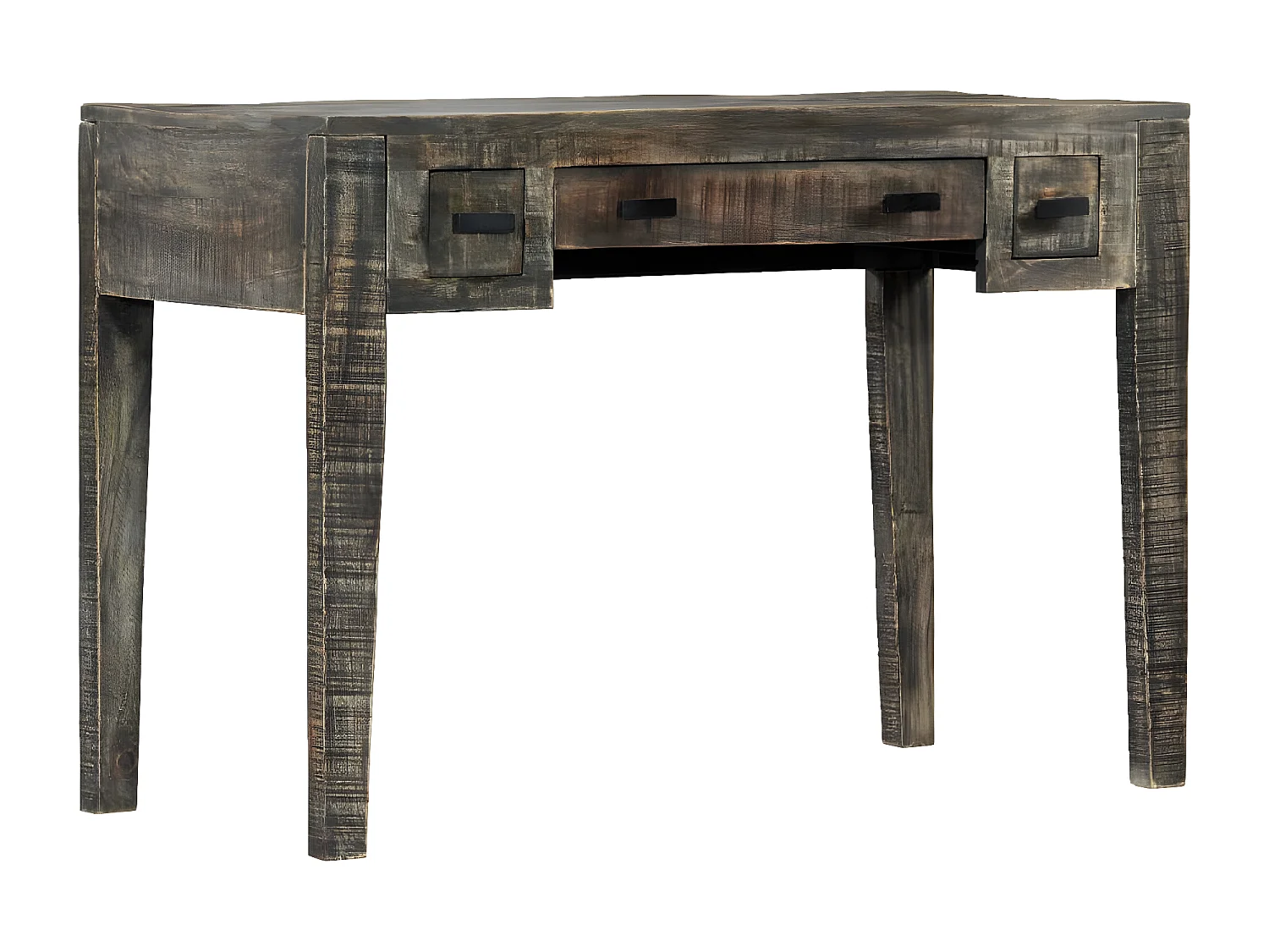 Bureau Noir 110 x 50 x 75 cm Bois de manguier massif