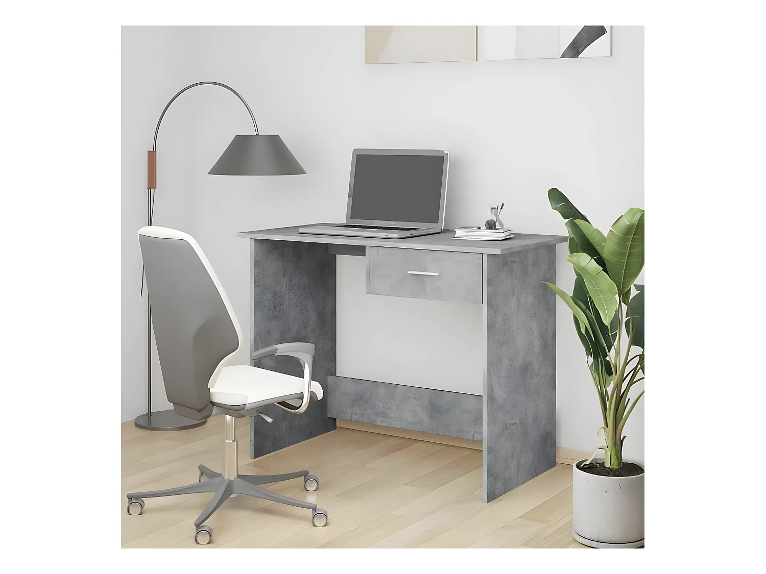 Bureau Gris béton 100 x 50 x 76 cm Aggloméré