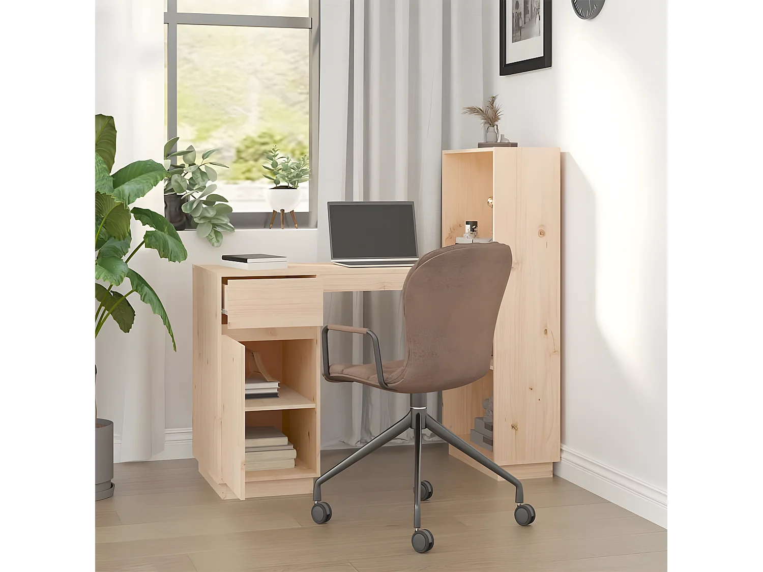 Bureau 110x53x117 cm massief grenenhout