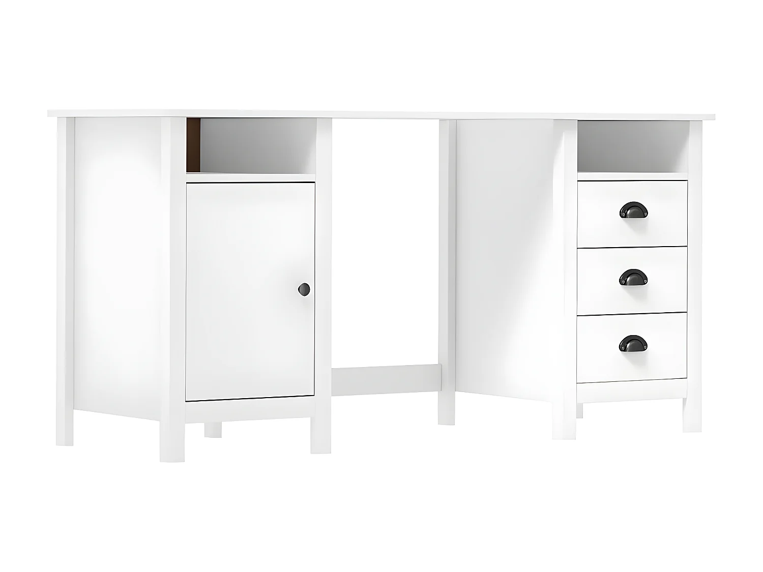 Bureau Hill Blanc 150x50x74 cm Bois de pin solide