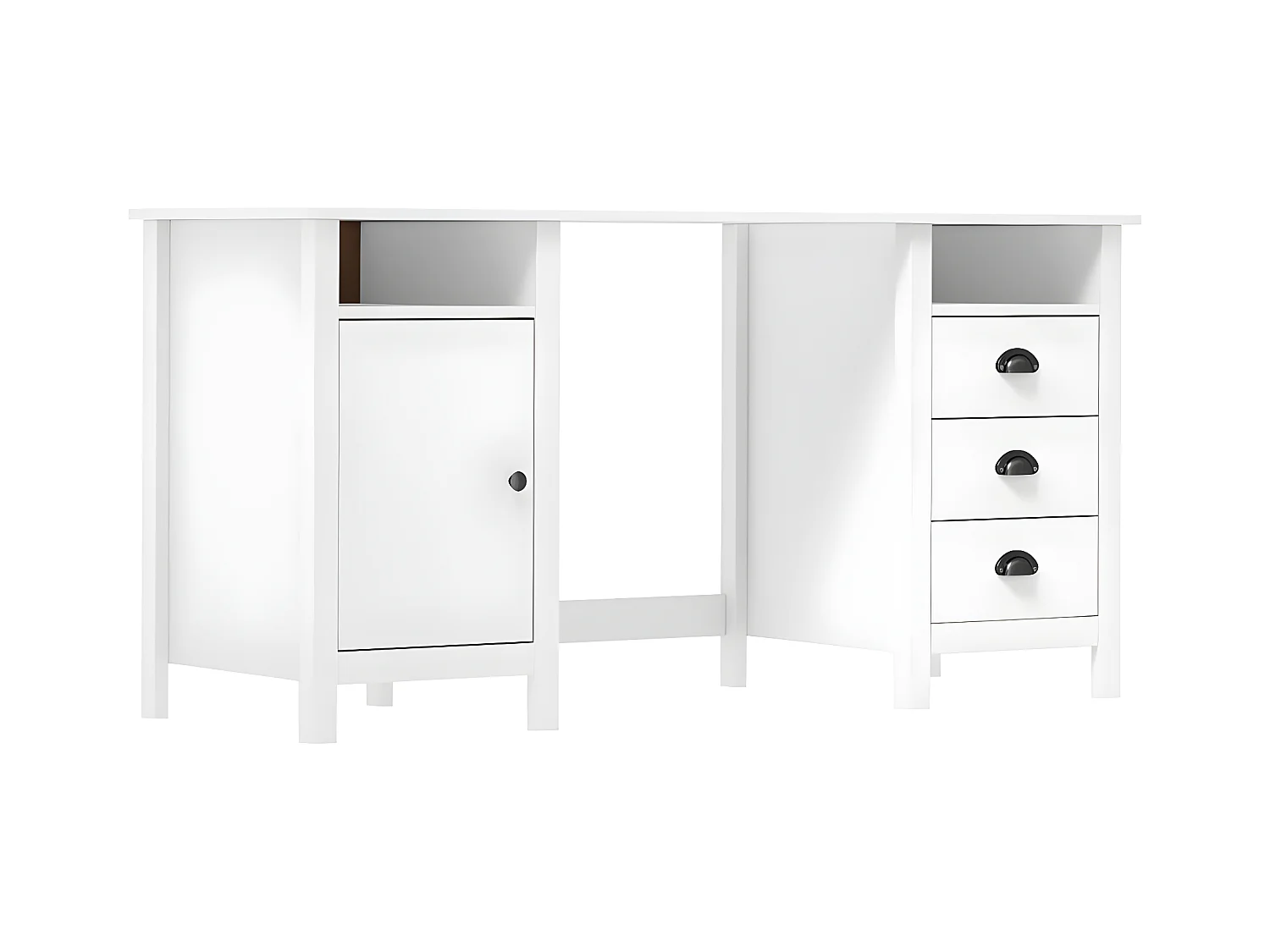 Bureau Hill Blanc 150x50x74 cm Bois de pin solide