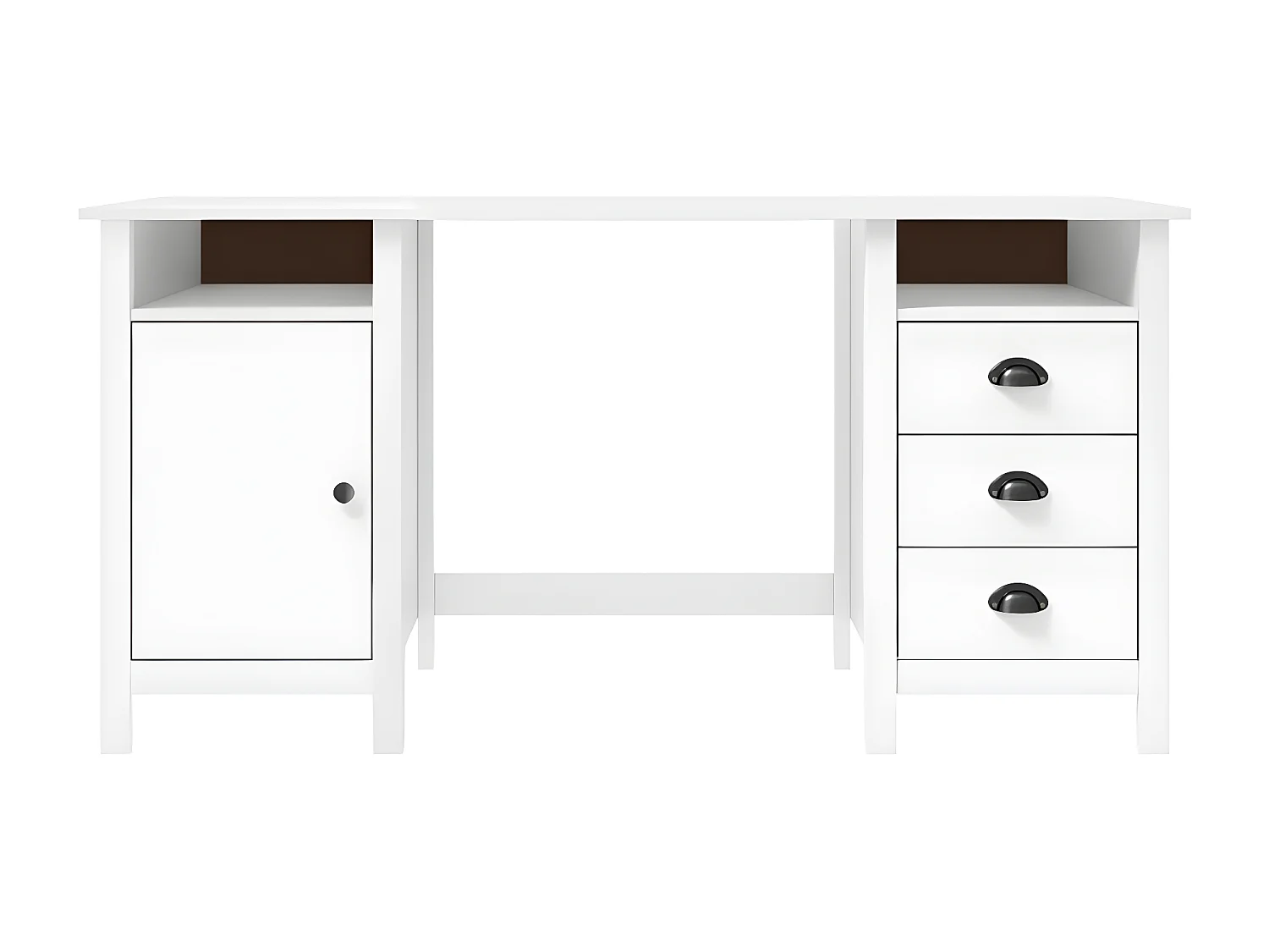 Bureau Hill Blanc 150x50x74 cm Bois de pin solide