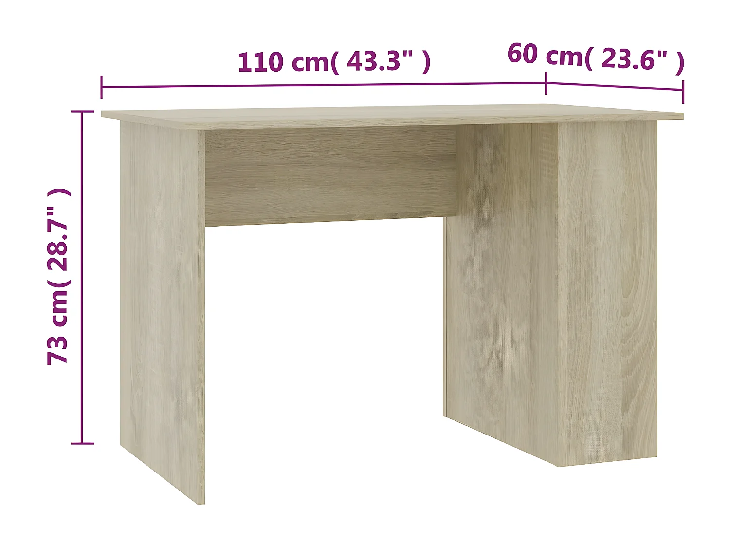 Bureau Chêne sonoma 110x60x73 cm Aggloméré