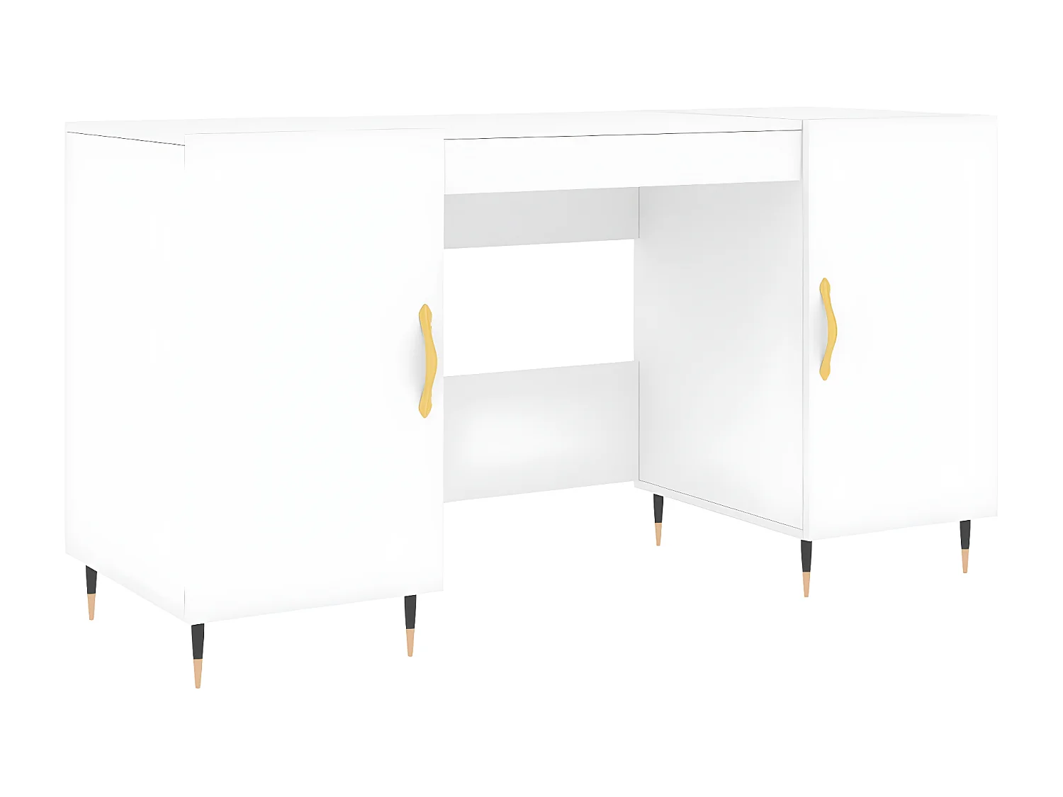 Bureau blanc 140x50x75 cm bois d'ingénierie