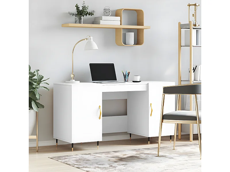 Escritorio madera de ingeniería blanco 140x50x75 cm