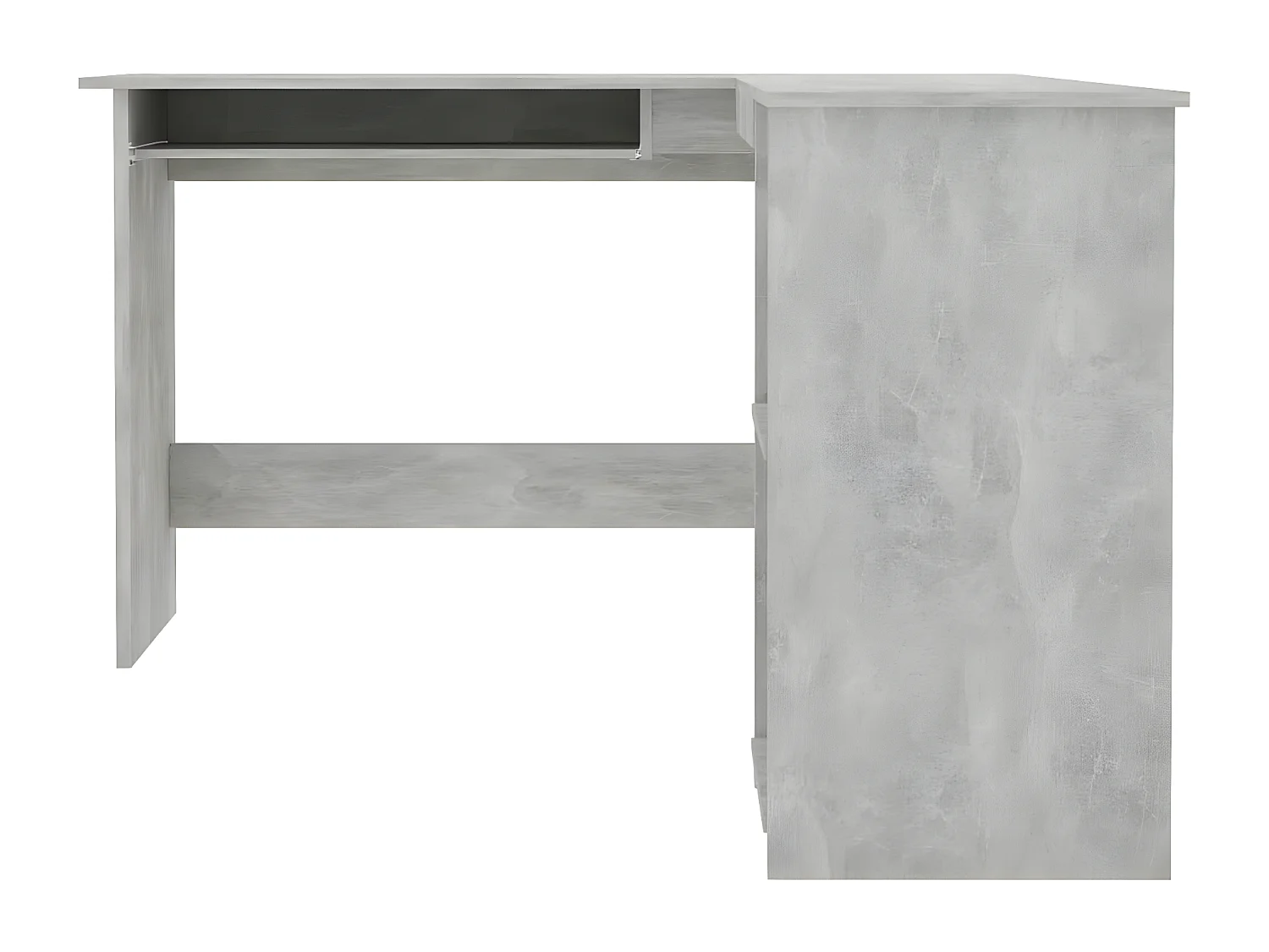 Bureau d'angle en forme de L Gris Béton 120x140x75 cm Aggloméré