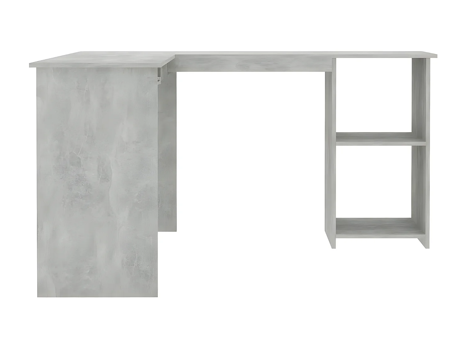 Bureau d'angle en forme de L Gris Béton 120x140x75 cm Aggloméré