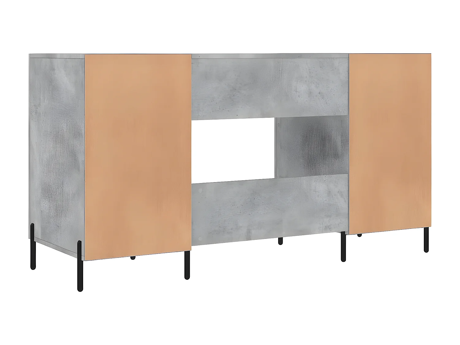Bureau gris béton 140x50x75 cm bois d'ingénierie