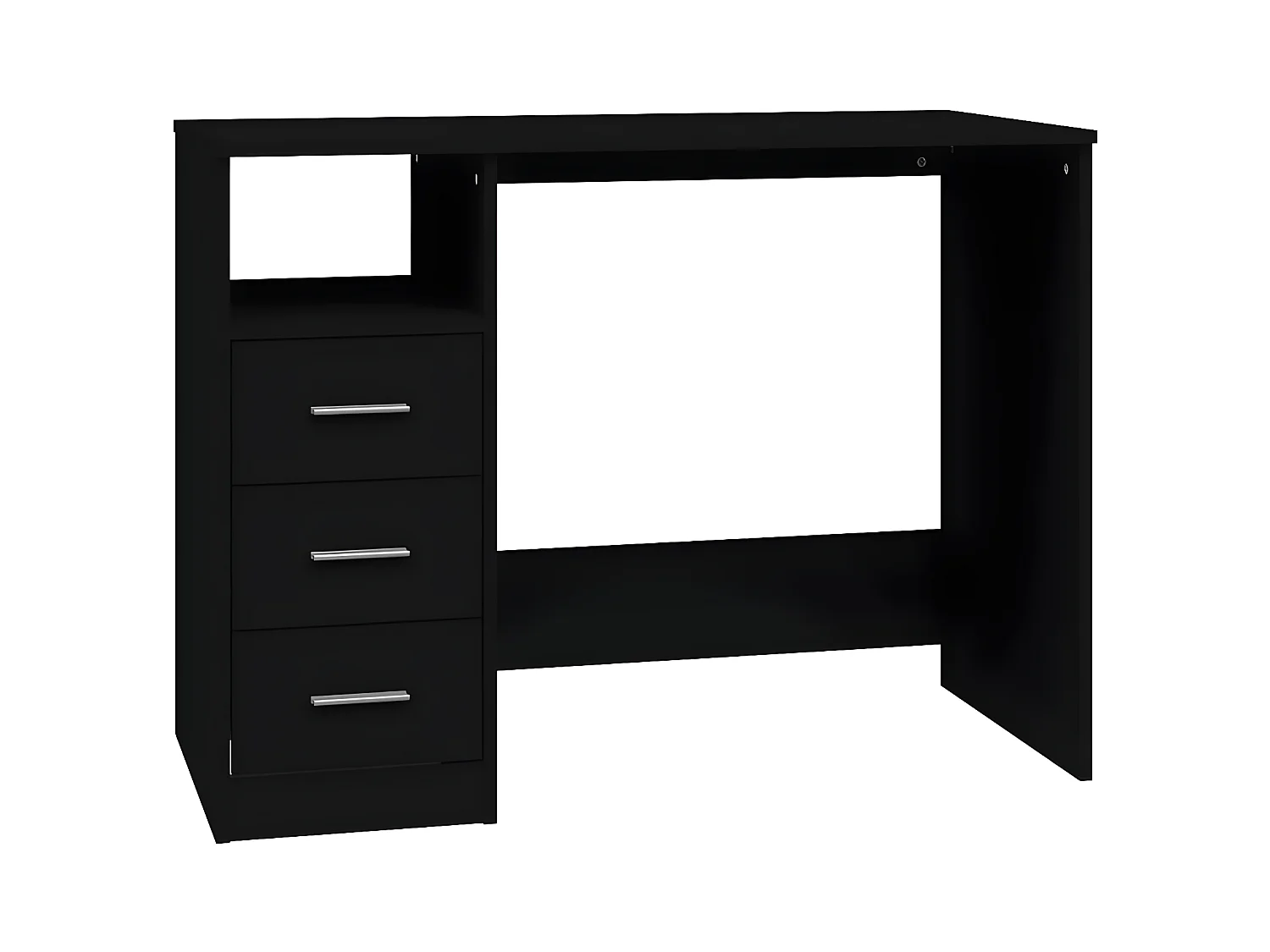 Bureau avec tiroirs Noir 102x50x76 cm Bois d'ingénierie