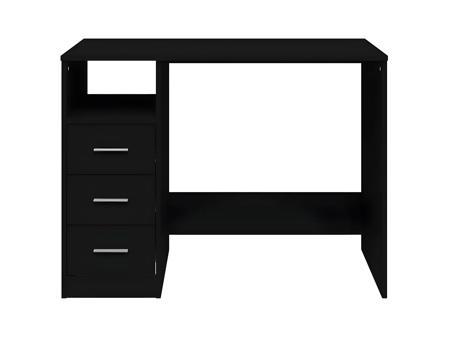 Bureau avec tiroirs Noir 102x50x76 cm Bois d'ingénierie