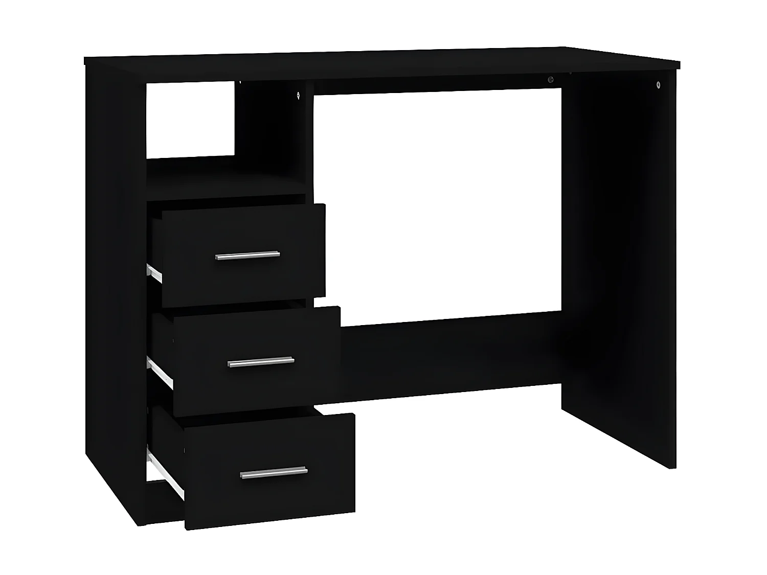 Bureau avec tiroirs Noir 102x50x76 cm Bois d'ingénierie