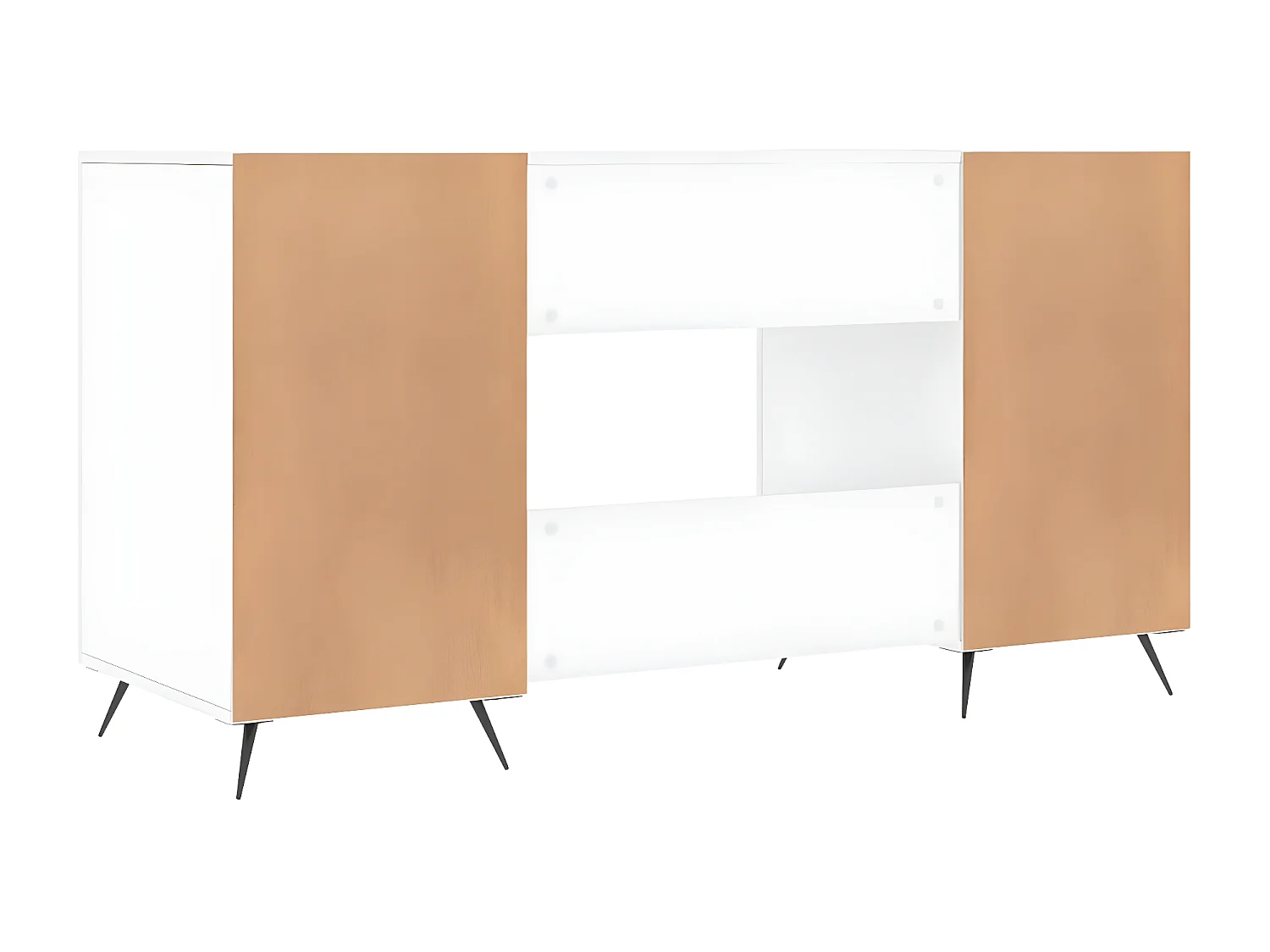 Bureau Blanc brillant 140x50x75 cm Bois d'ingénierie