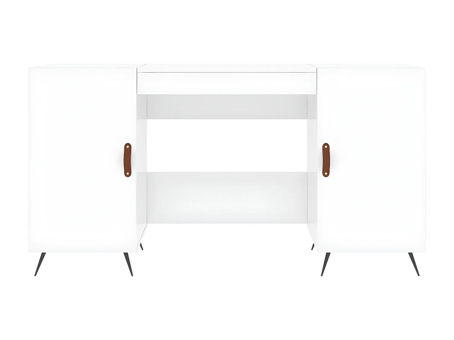 Bureau Blanc brillant 140x50x75 cm Bois d'ingénierie