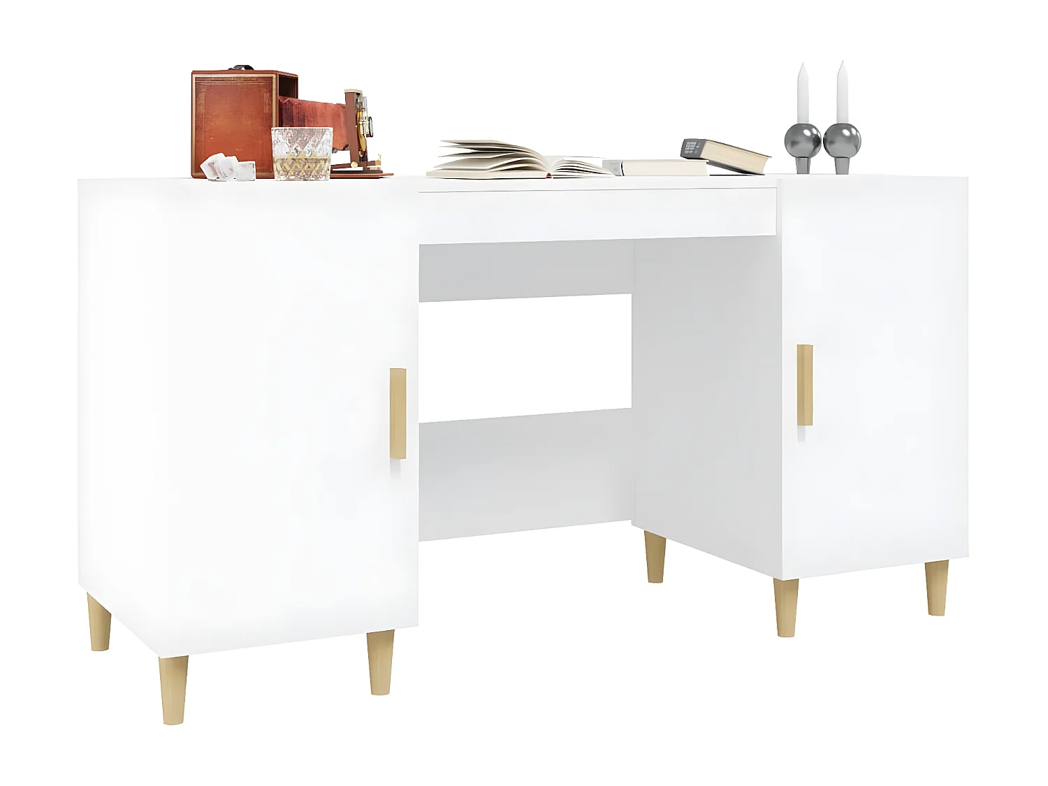 Bureau Blanc 140x50x75 cm Bois d'ingénierie