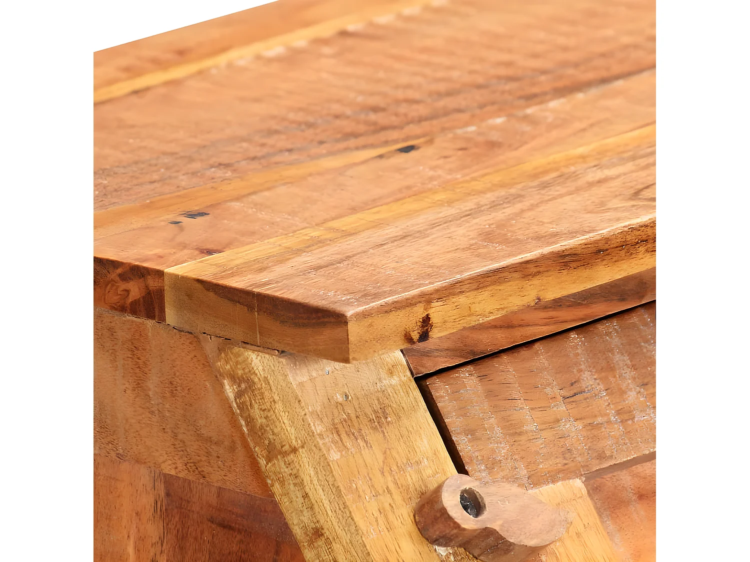 Escritorio de madera maciza de acacia 90x40x107 cm