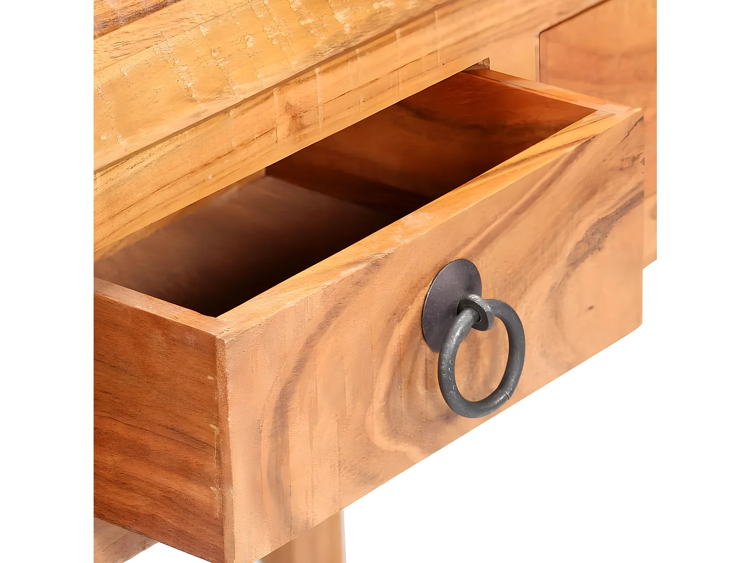 Escritorio de madera maciza de acacia 90x40x107 cm