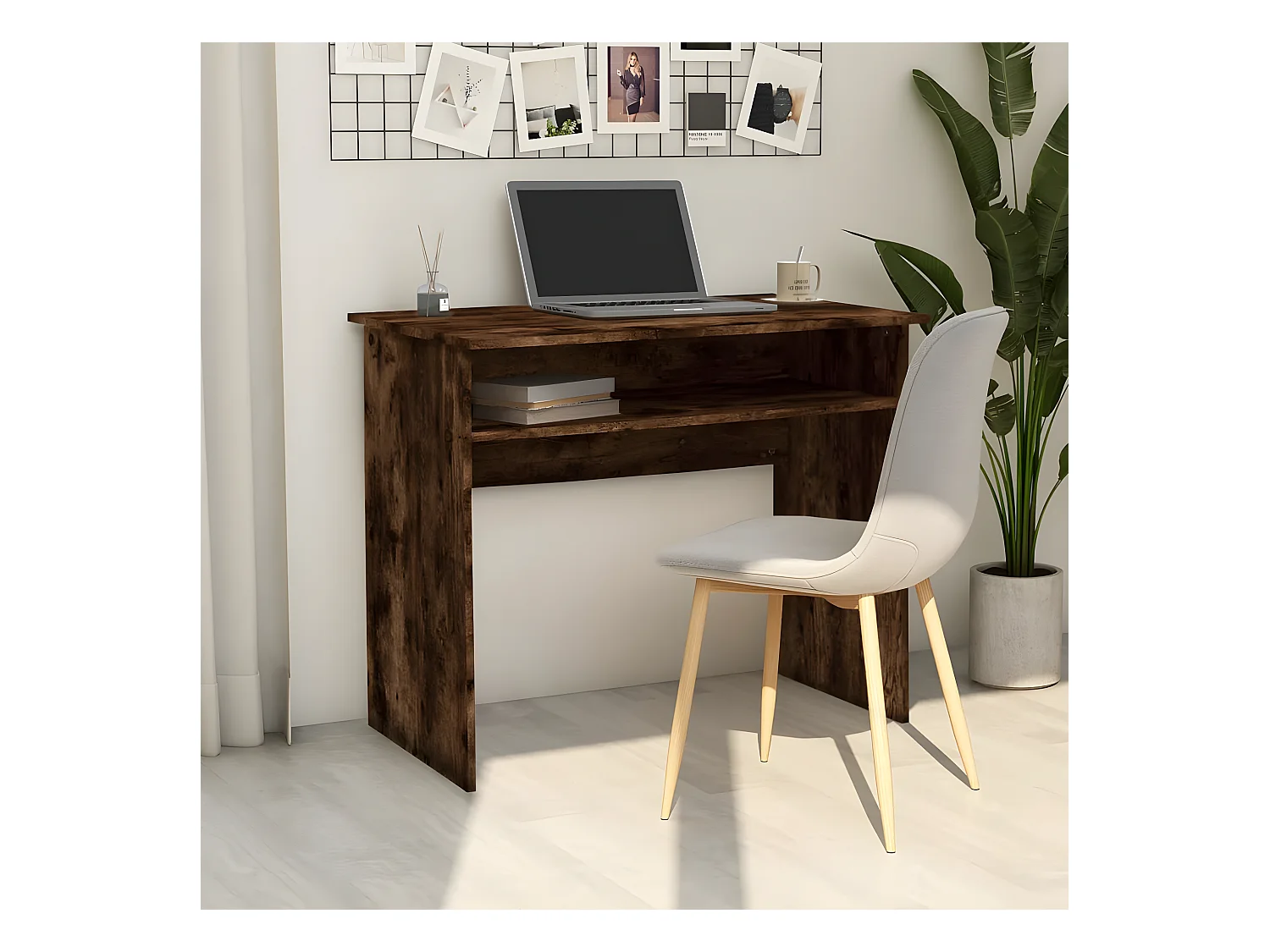 Bureau Chêne fumé 90x50x74 cm Bois d'ingénierie