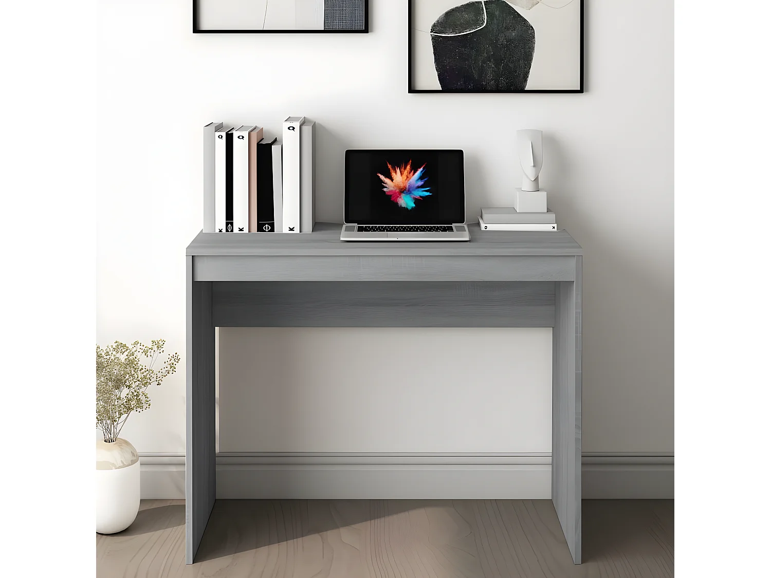 Bureau 90x40x72 cm bewerkt hout grijs sonoma eikenkleurig