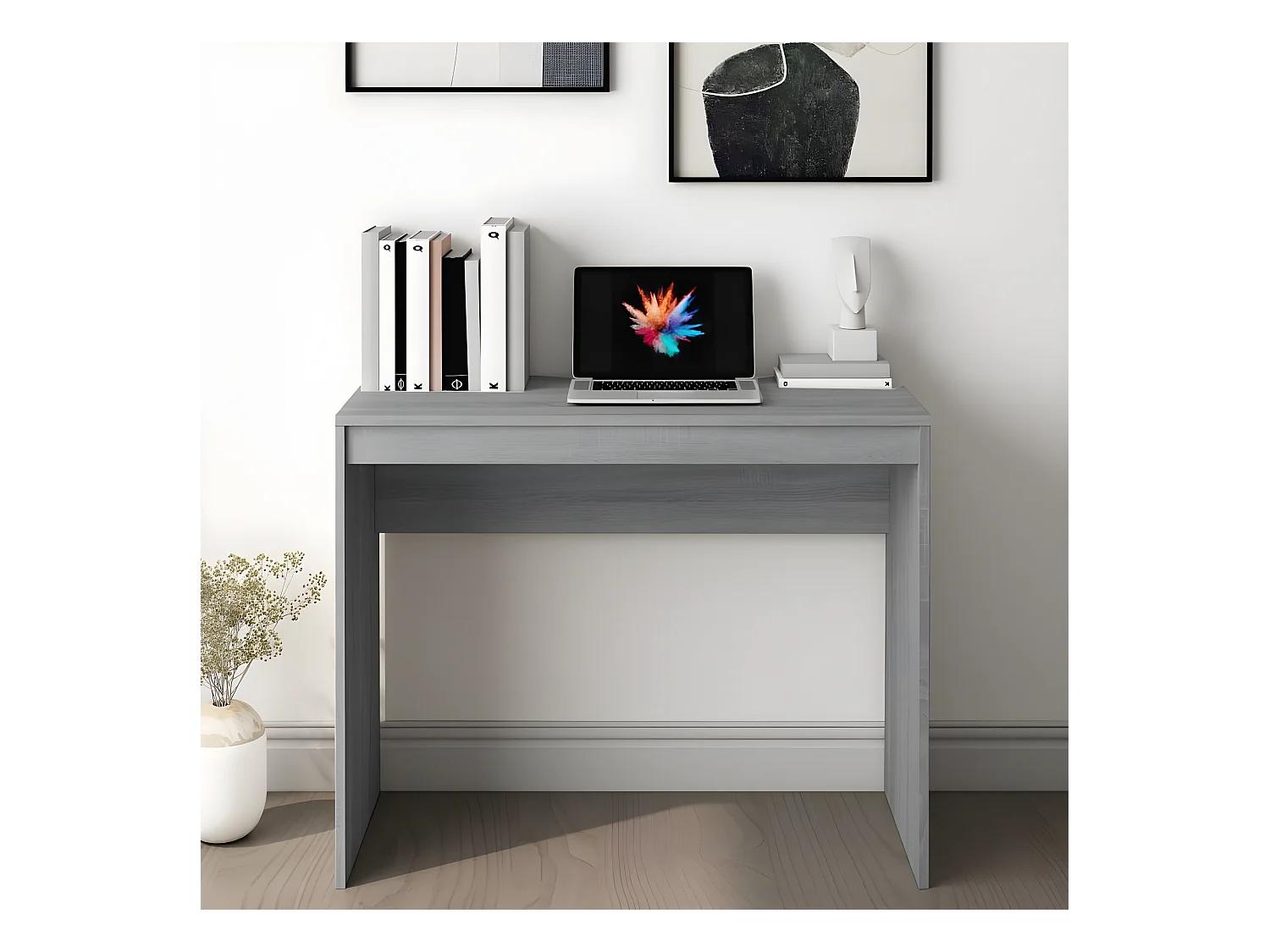 Bureau Sonoma gris 90x40x72 cm Bois d'ingénierie