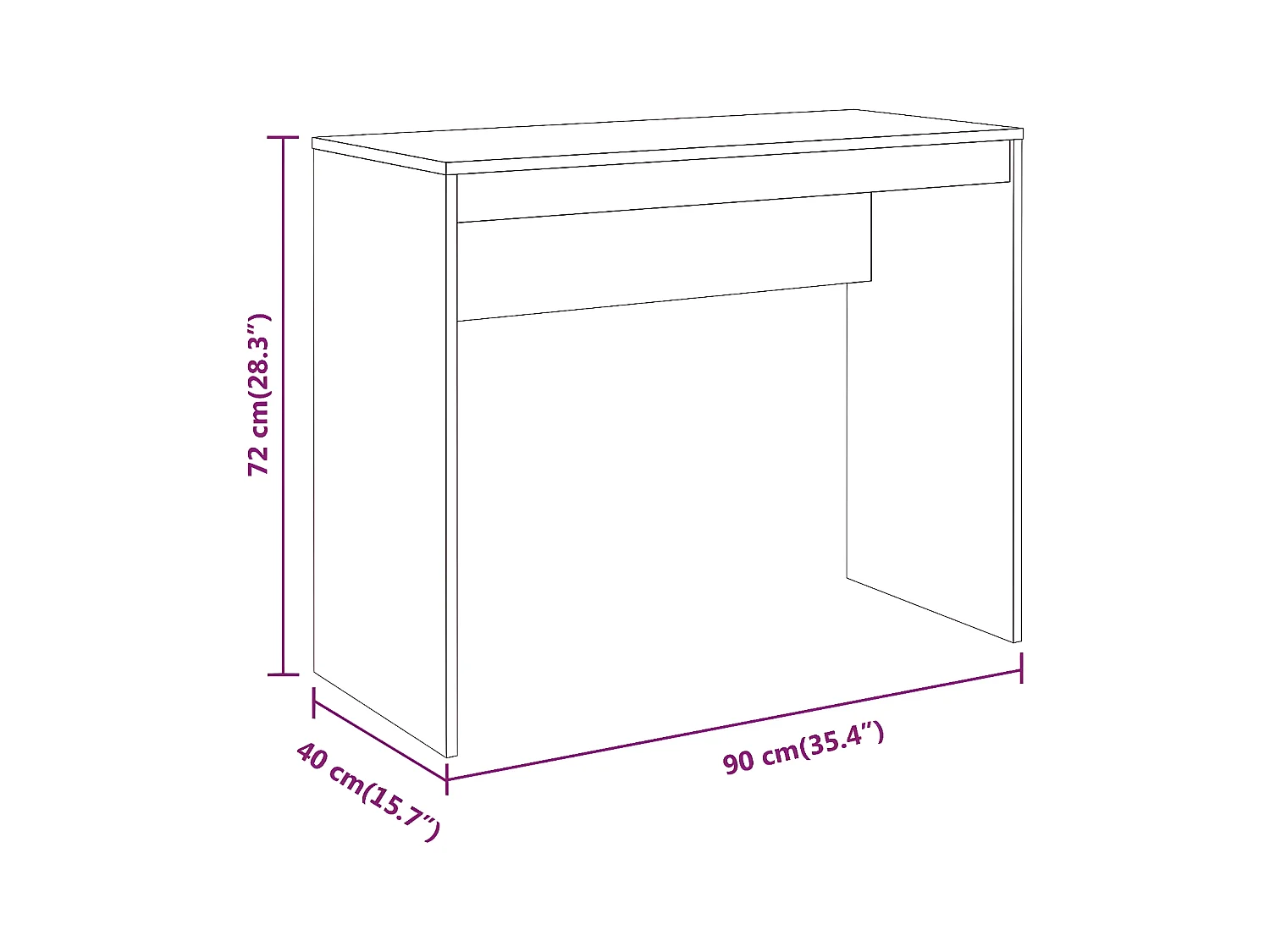 Bureau Sonoma gris 90x40x72 cm Bois d'ingénierie