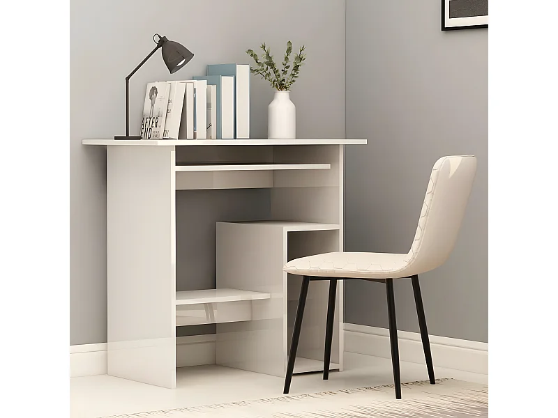 Bureau Blanc brillant 80 x 45 x 74 cm Aggloméré