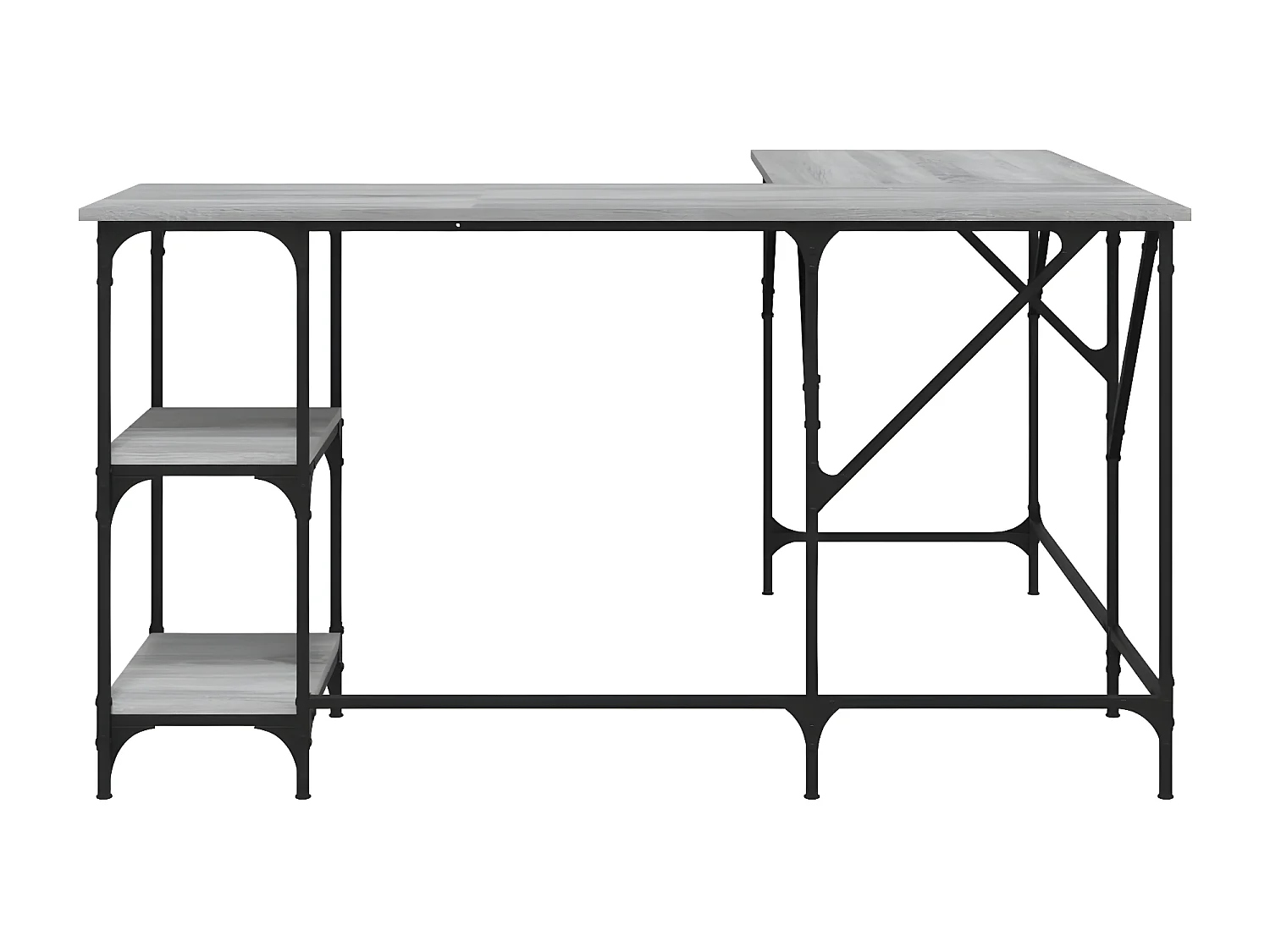 Bureau sonoma gris 139x139x75 cm bois d'ingénierie