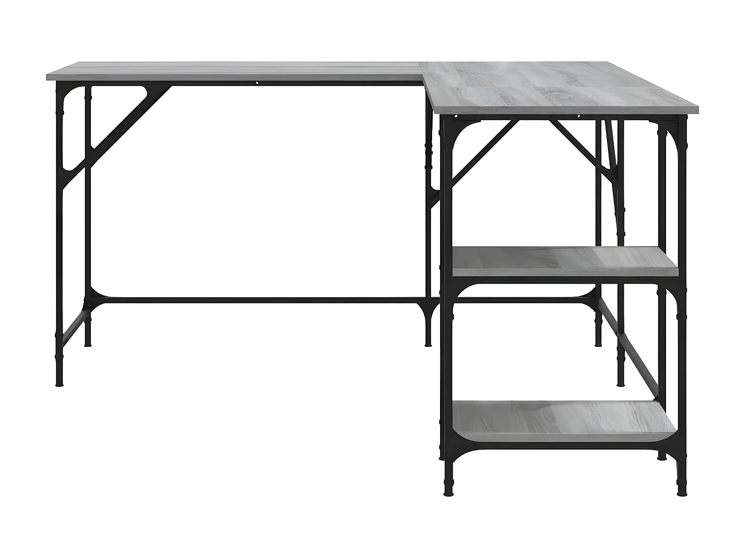 Bureau sonoma gris 139x139x75 cm bois d'ingénierie