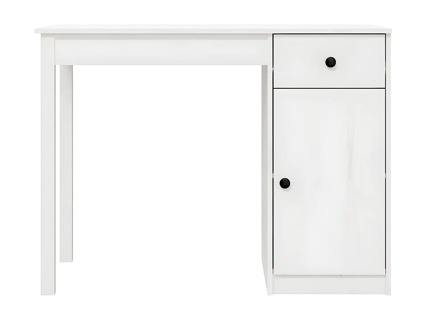 Secretária 100x50x75 cm madeira de pinho maciça branco