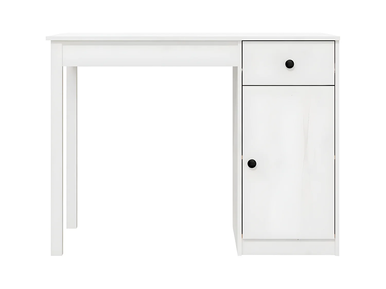 Escritorio de madera maciza de pino blanco 100x50x75 cm