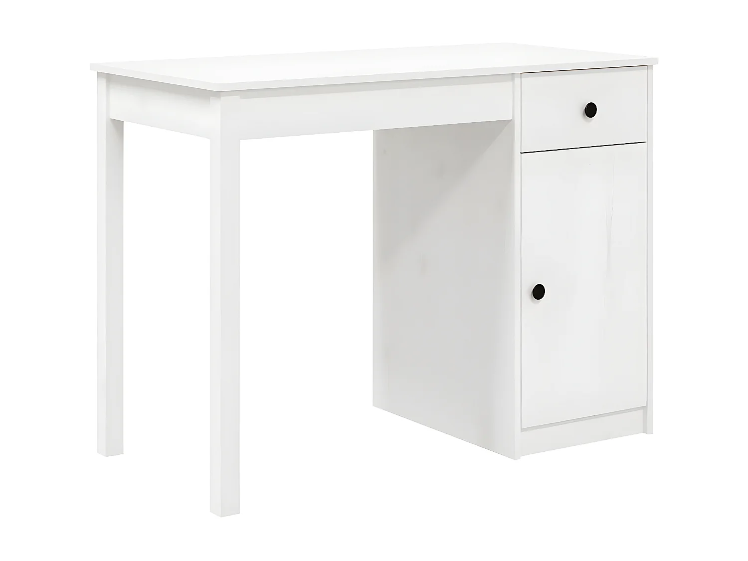 Bureau Blanc 100x50x75 cm Bois massif de pin