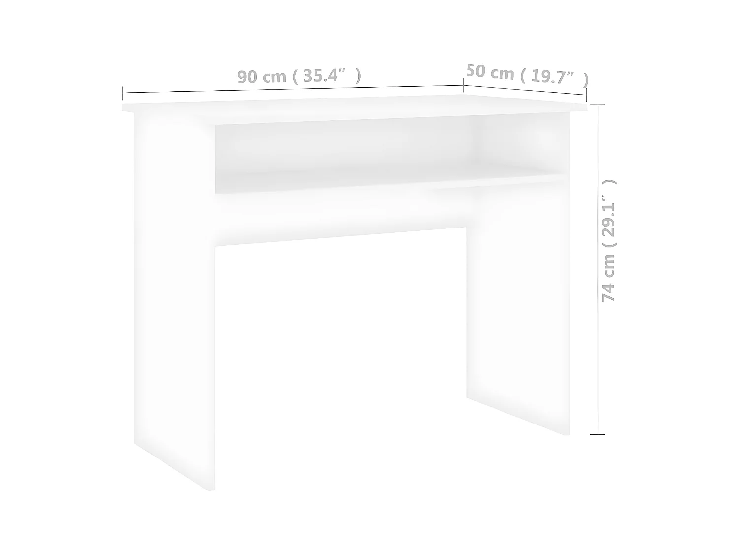 Bureau Blanc 90x50x74 cm Bois d'ingénierie