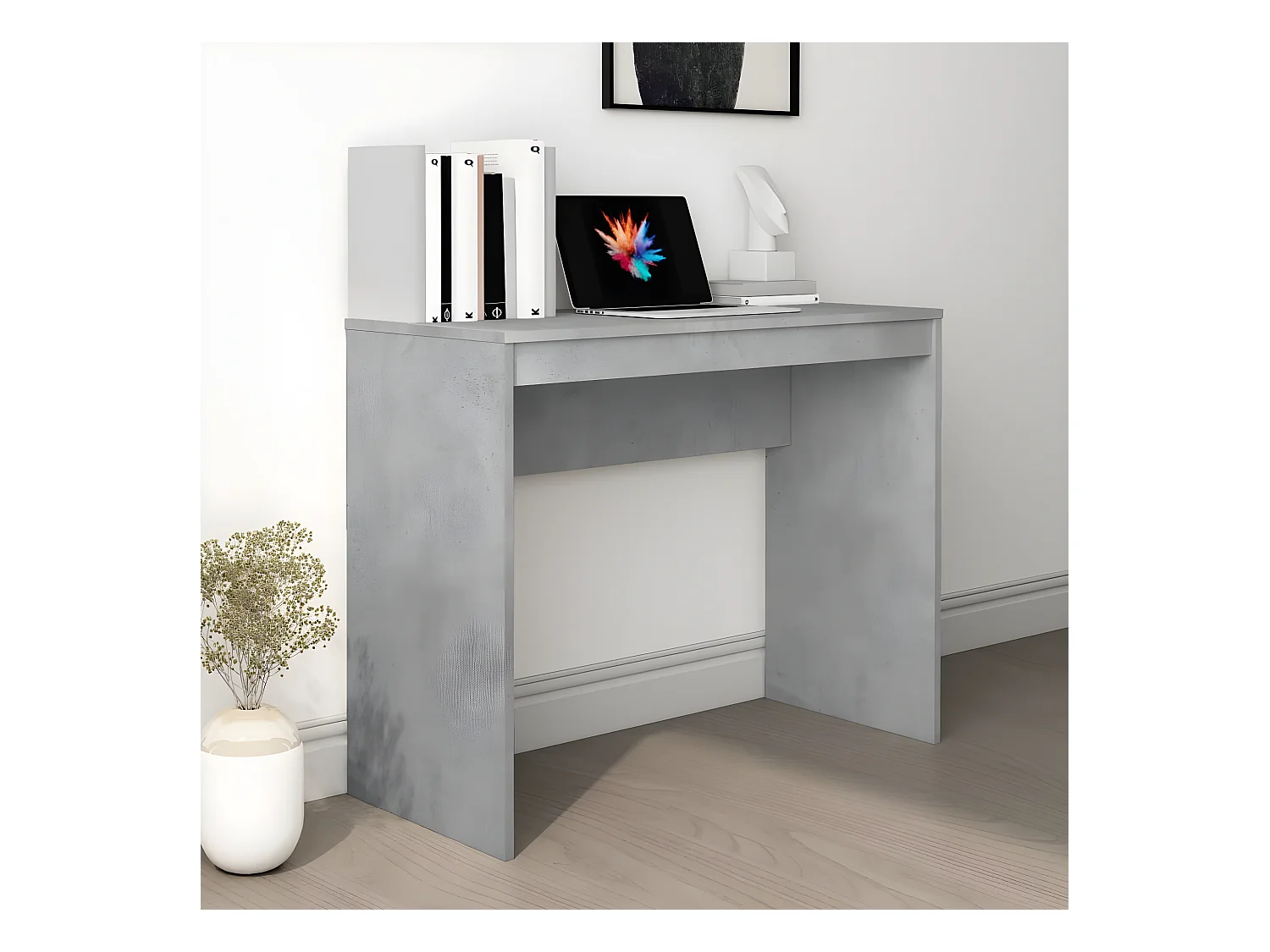 Bureau Gris béton 90x40x72 cm Bois d'ingénierie