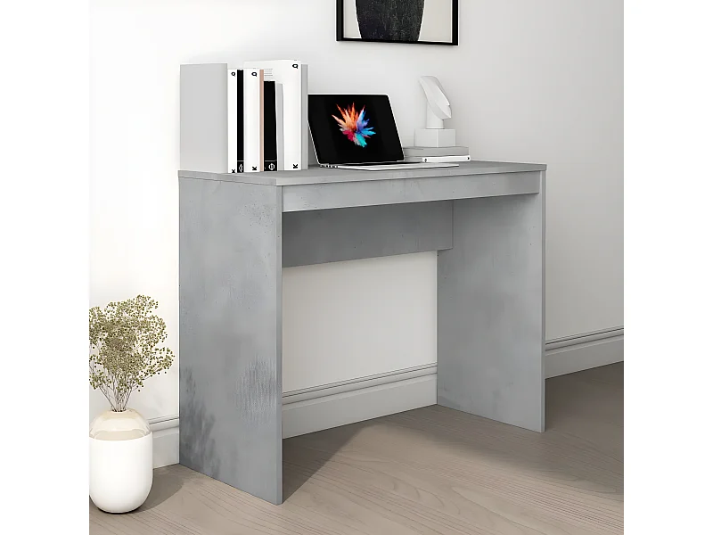 Bureau Gris béton 90x40x72 cm Bois d'ingénierie
