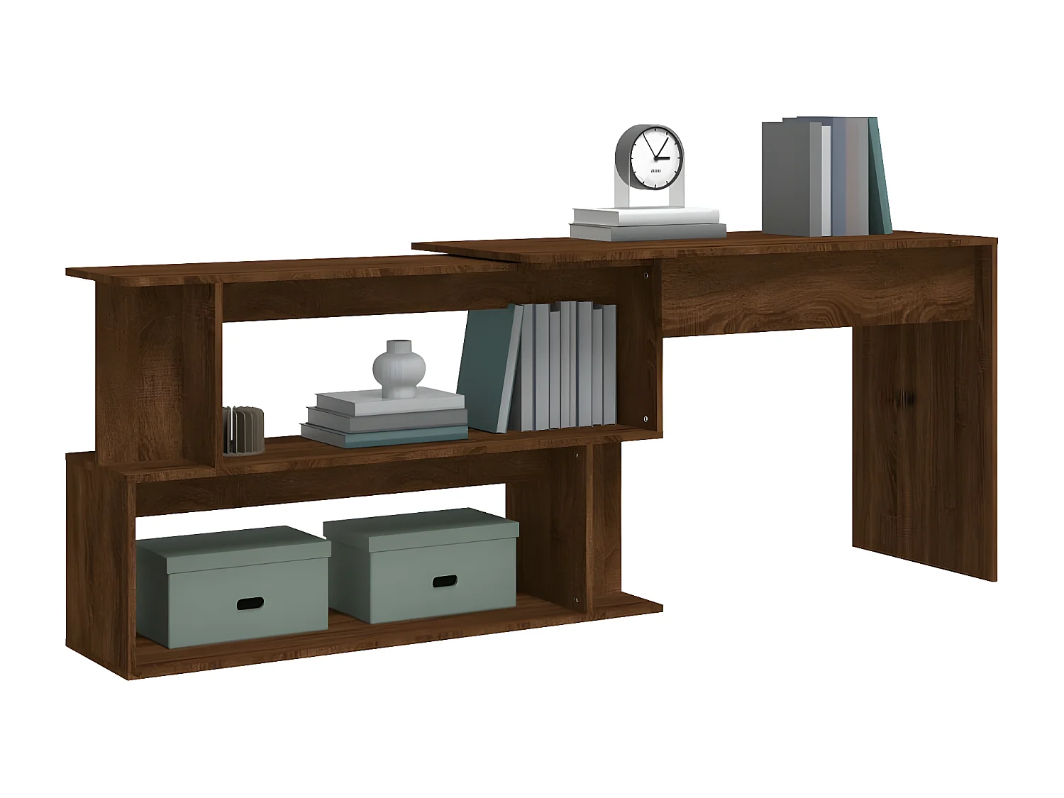 Bureau d'angle Chêne marron 200x50x76 cm Bois d'ingénierie