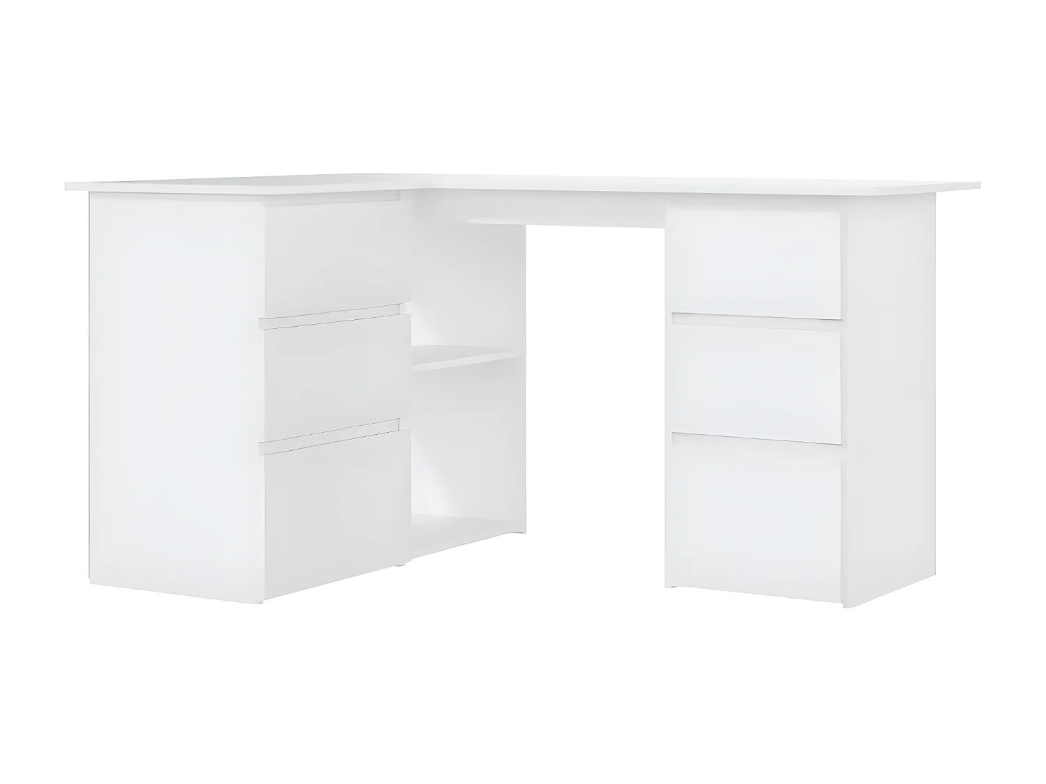 Bureau d'angle Blanc 145x100x76 cm Bois d'ingénierie