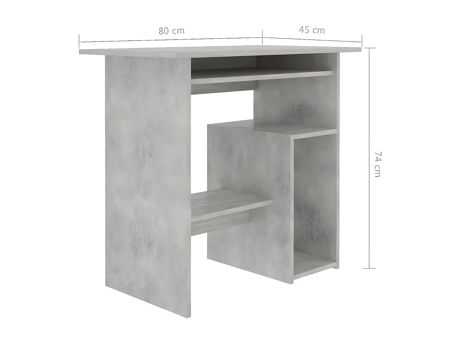Bureau Gris béton 80 x 45 x 74 cm Aggloméré