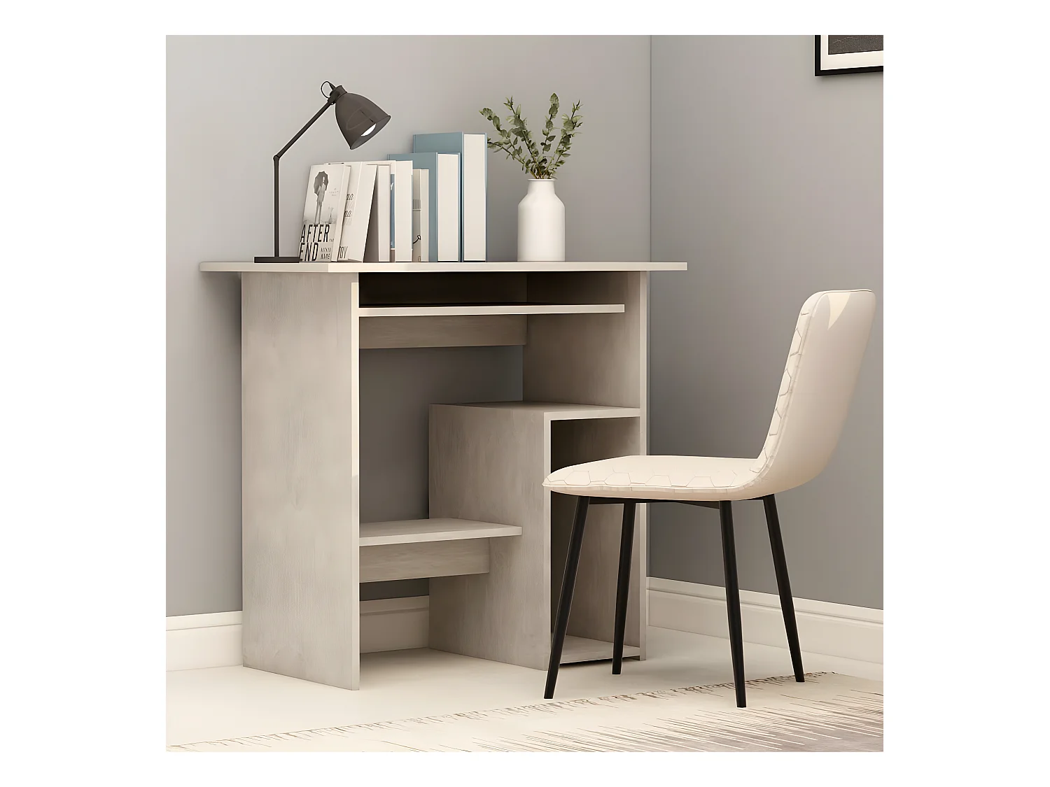 Bureau Gris béton 80 x 45 x 74 cm Aggloméré