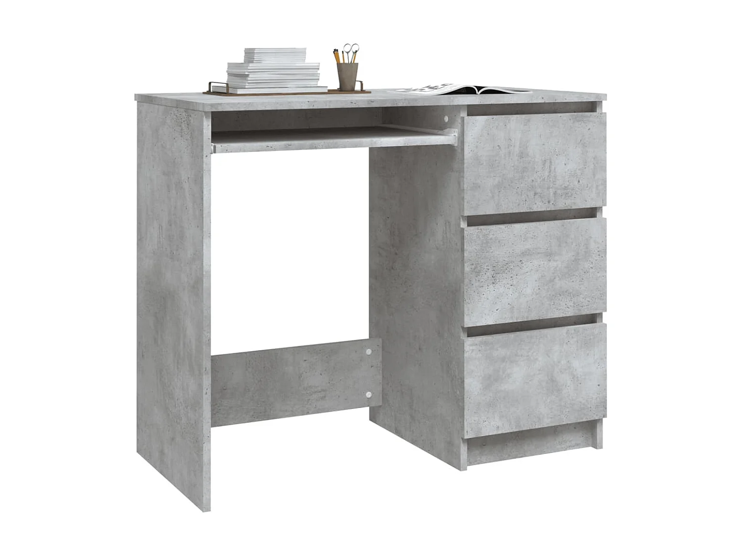 Bureau Gris béton 90x45x76 cm Aggloméré