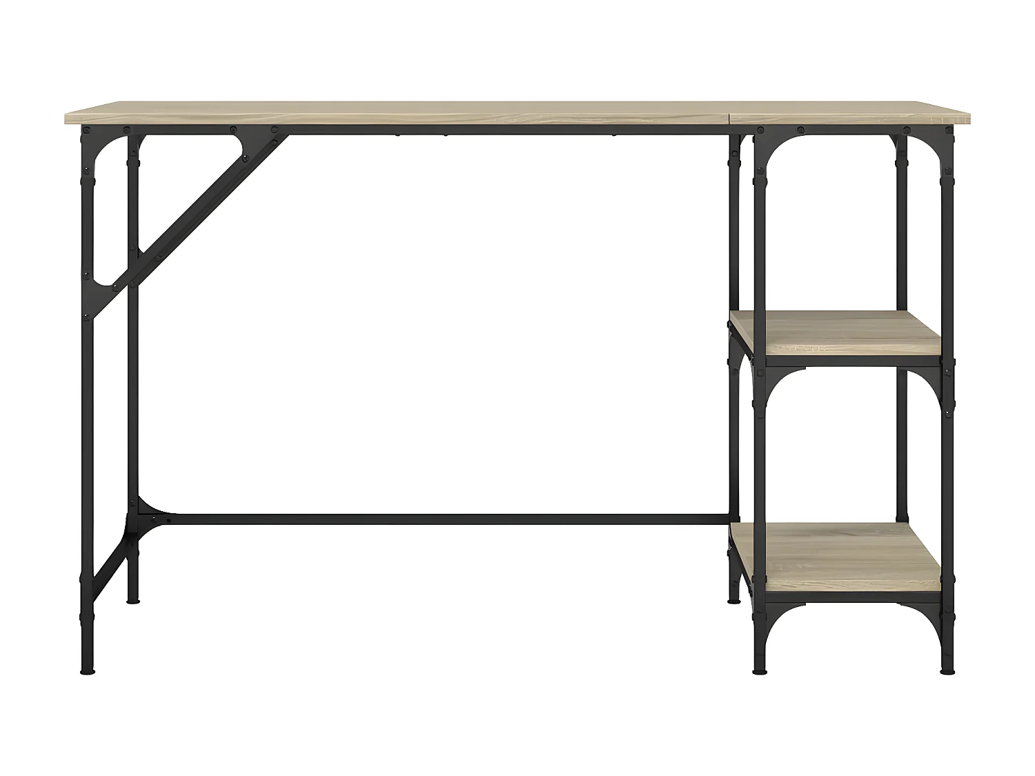 Bureau chêne sonoma 120x50x75 cm métal et bois d'ingénierie