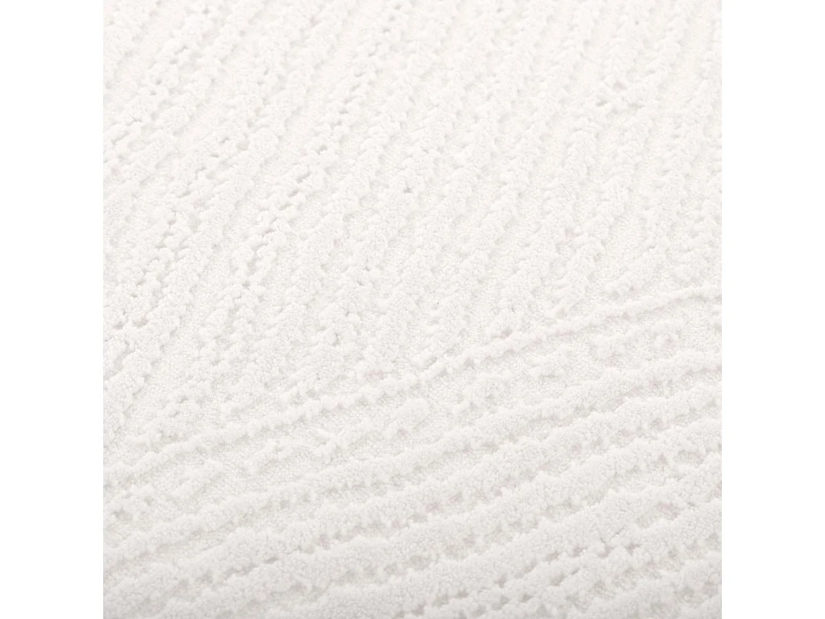 tapis salon 120x160 tissé crème rectangle motif faux uni DAMCIA