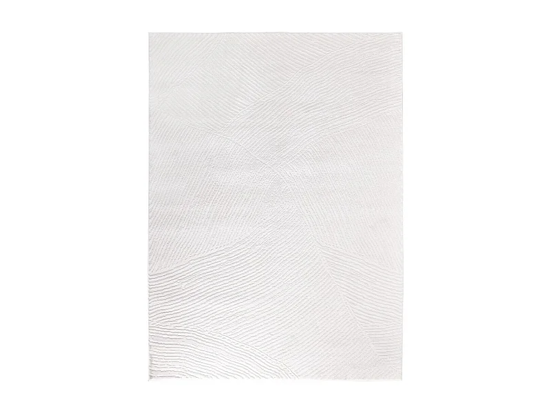 tapis salon 120x160 tissé crème rectangle motif faux uni DAMCIA