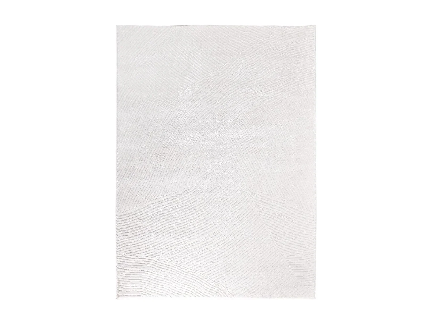 tapis salon 160x220 tissé crème rectangle motif uni DAMCIA