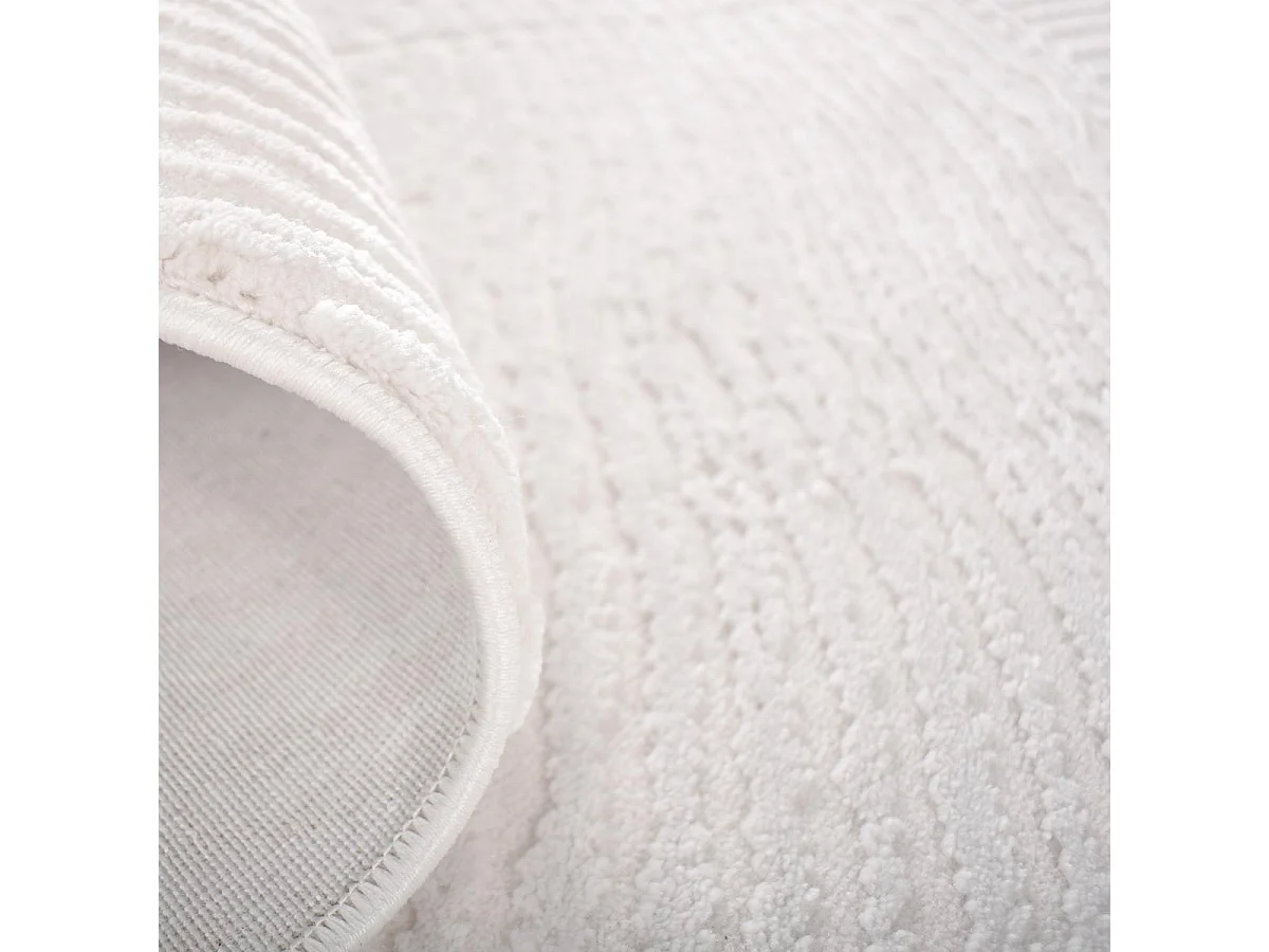 tapis chambre 80x150 tissé crème rectangle motif uni DAMCIA