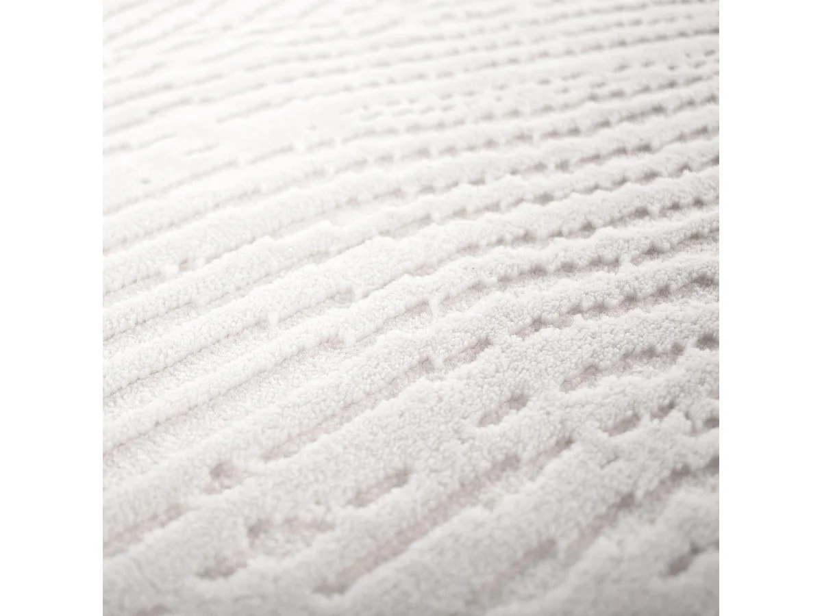 tapis chambre 80x150 tissé crème rectangle motif uni DAMCIA