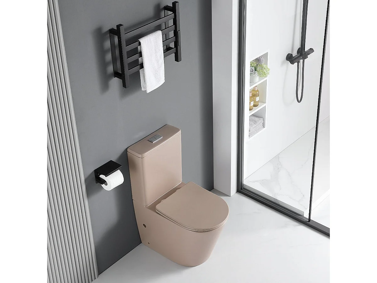 Toilette WC à poser CIPOLI en céramique beige mat