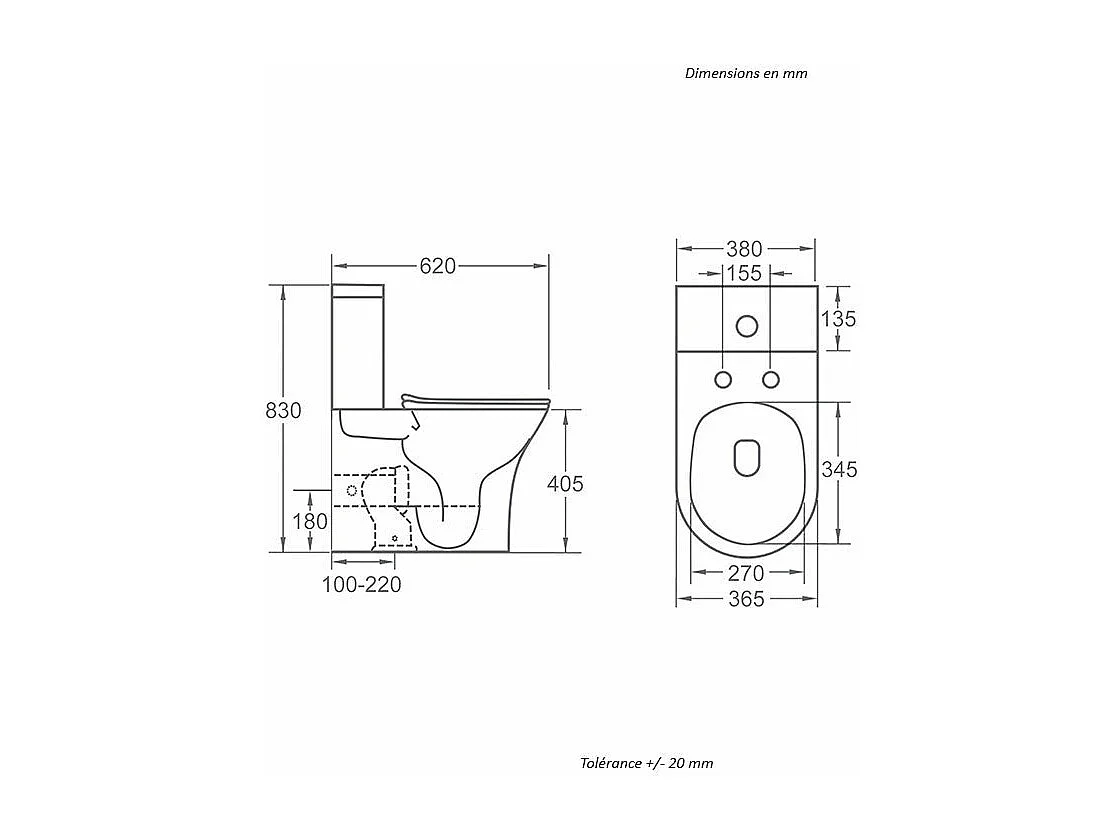 Toilette WC à poser CIPOLI en céramique beige mat