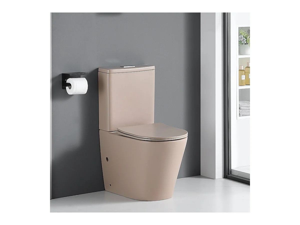 Inodoro cerámica CIPOLI cisterna baja beige mate
