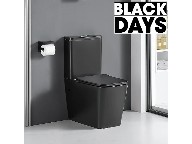 Toilette WC à poser BRAGADO en céramique noir mat