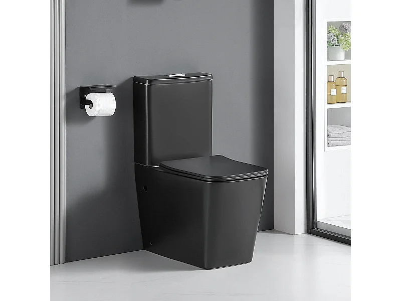 Toilette WC à poser BRAGADO en céramique noir mat